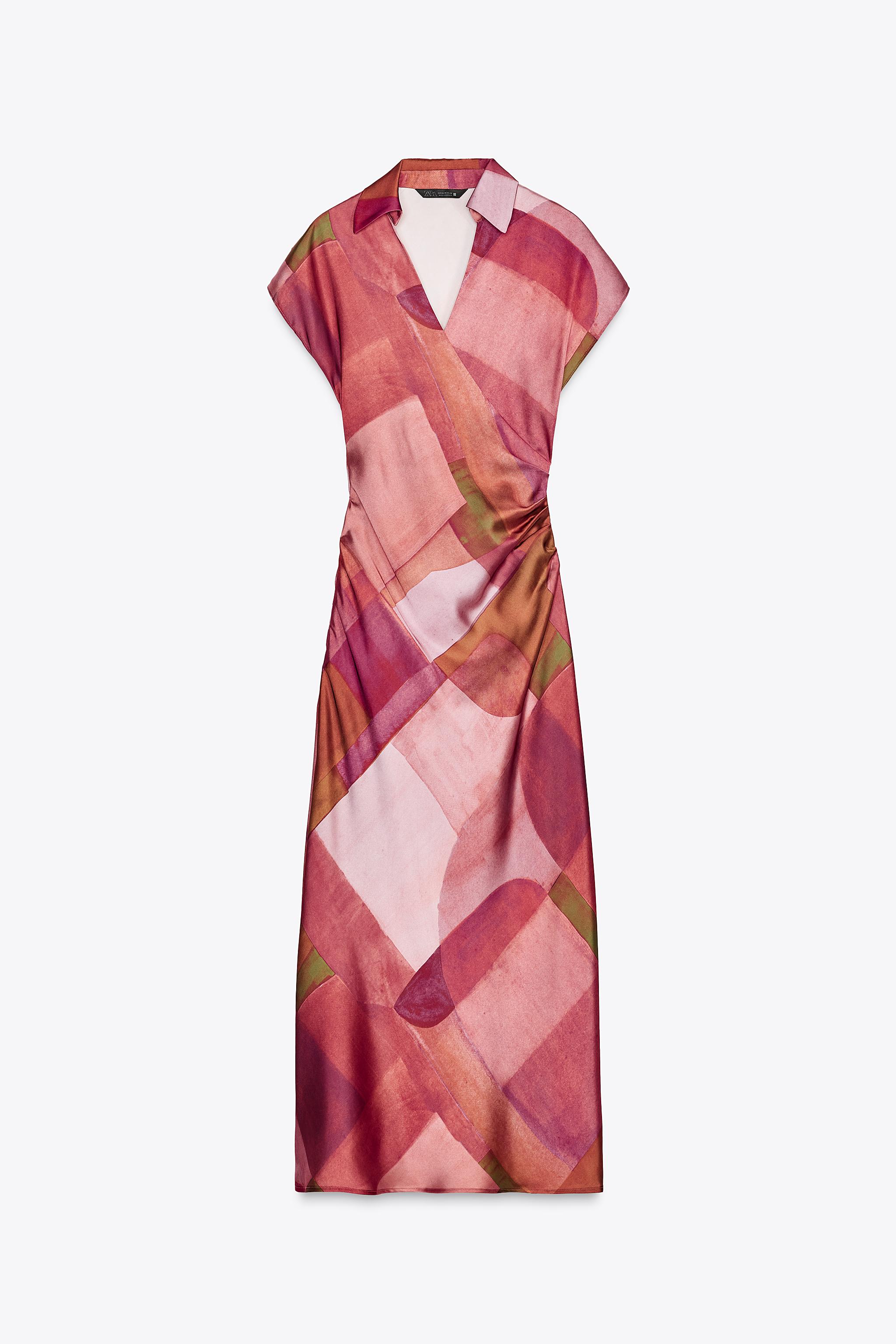 安心★関税込み★ZARA★GEOMETRIC PRINT SATIN DRESS GEOMETRIC PRINT SATIN DRESS - 077 | ZARA United States