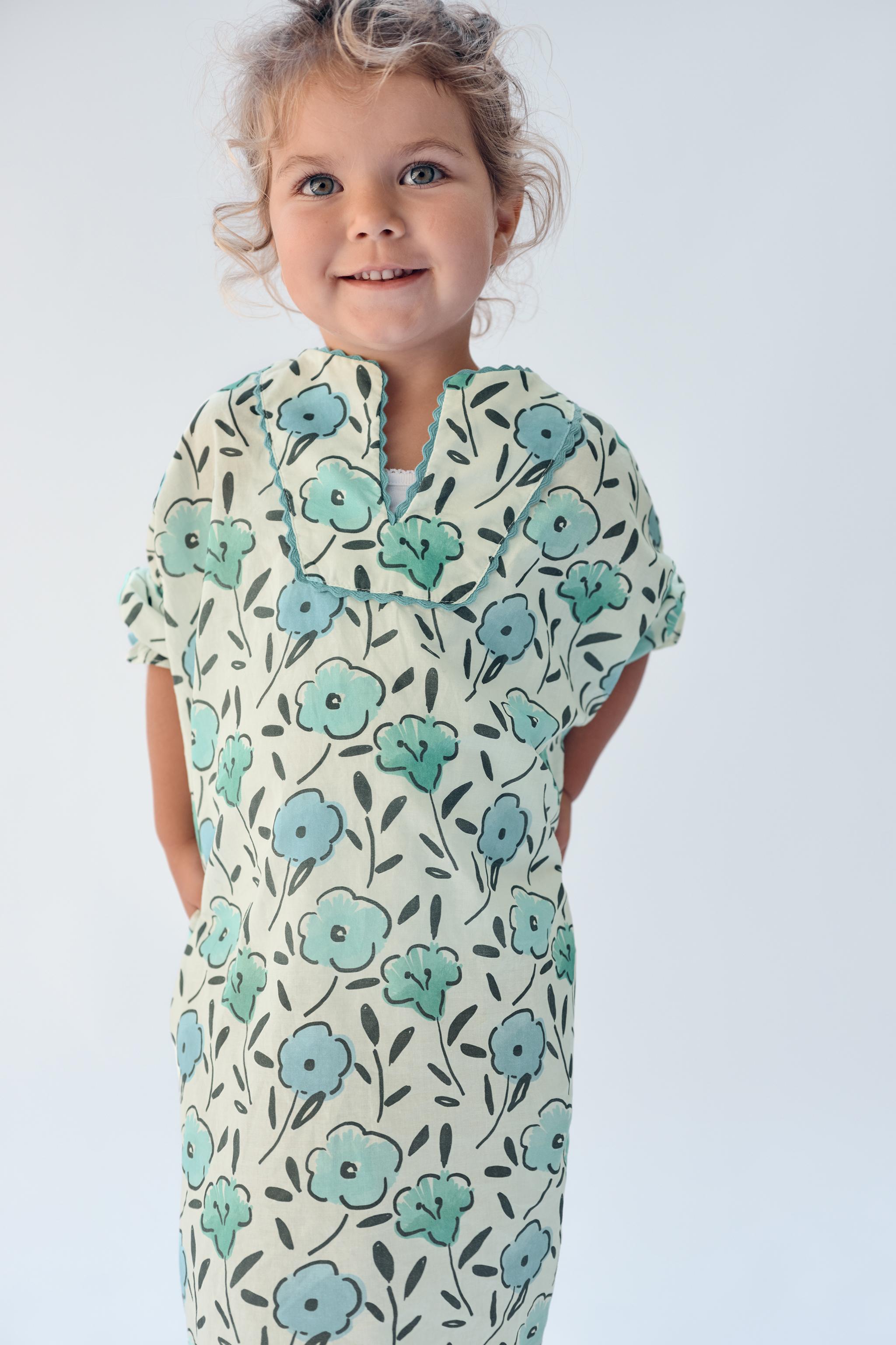 2-14 YEARS / LIMITED EDITION FLORAL PRINT CAFTAN DRESS