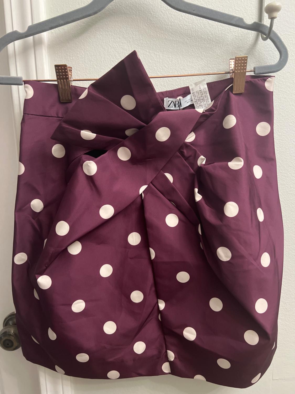 POLKA DOT TAFFETA MINI SKIRT