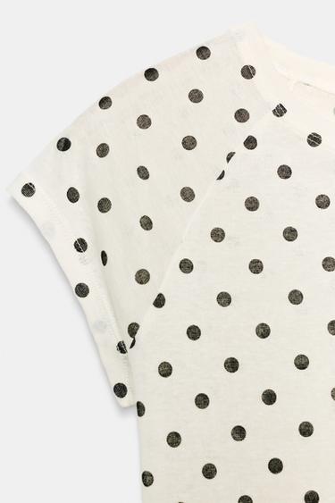 SUPIMA® SHORT SLEEVE DOT T-SHIRT - White by Zara - Image 5