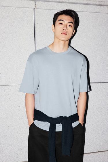 Zara 基本款重磅T恤 - 天藍色