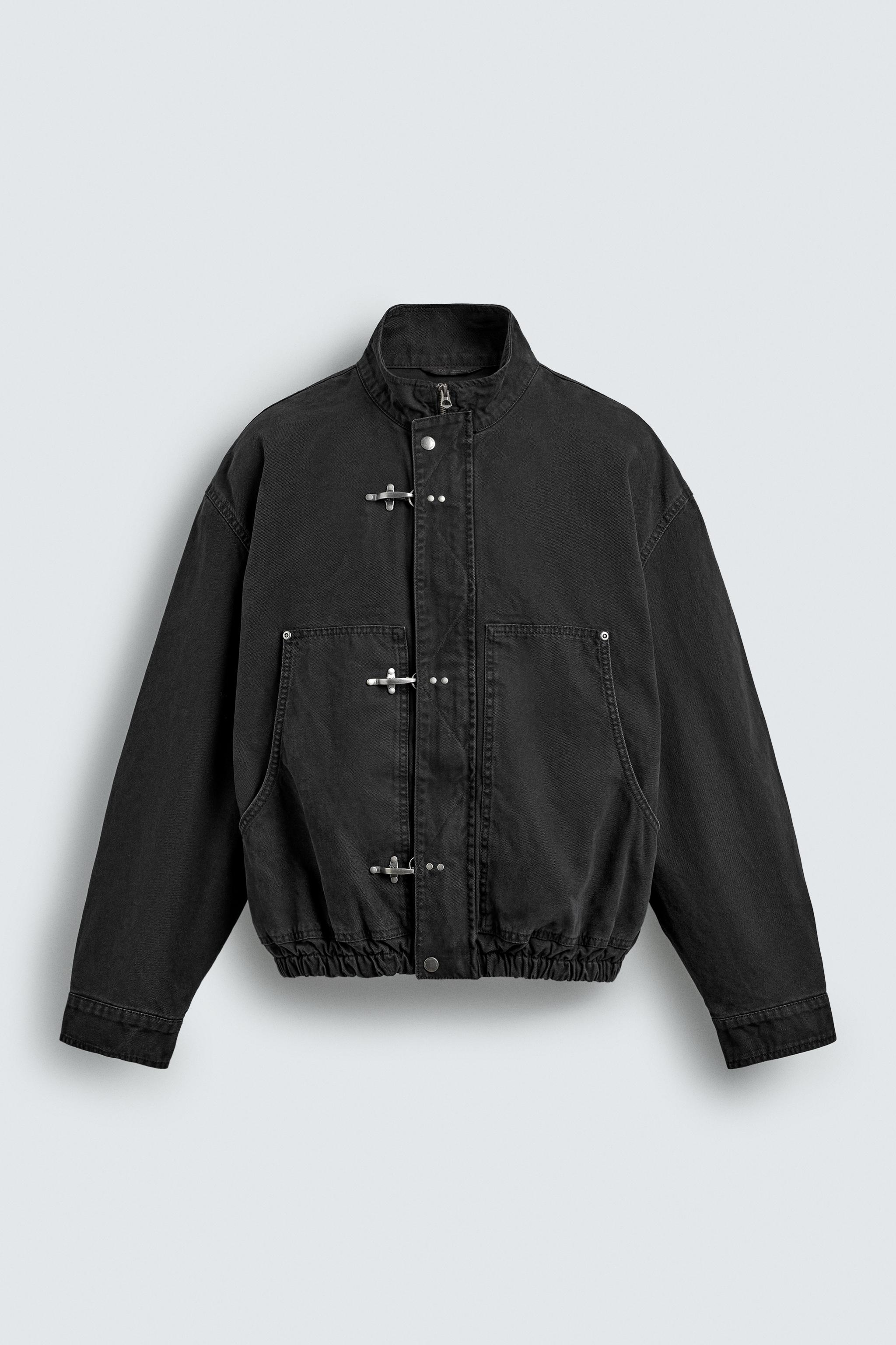 CROPPED FIT FIREMAN CLASP JACKET - Ecru | ZARA Canada