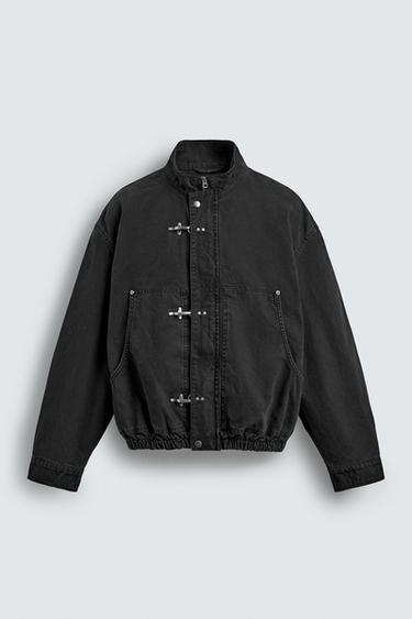 BLOUSON COURT À BRANDEBOURGS - Noir de Zara