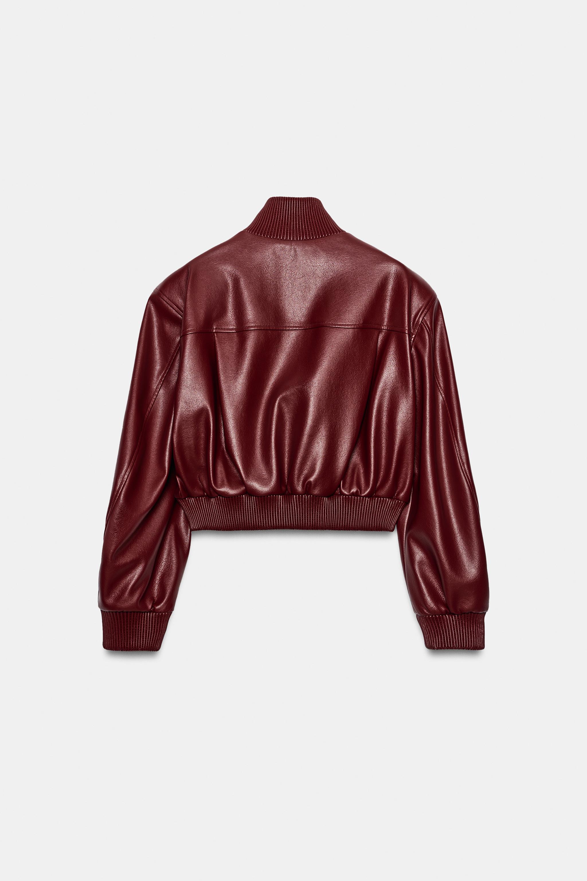 CROPPED BOMBER JACKET WITH SHOULDER PADS