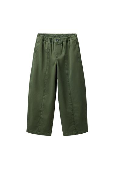 Zara BALLOON HLAČE S PORUBIMA – Kaki