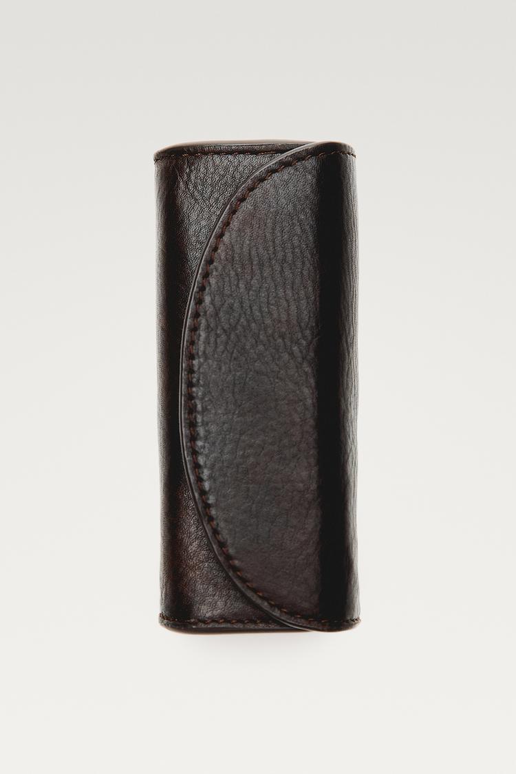 Nappa leather ring case — Brown