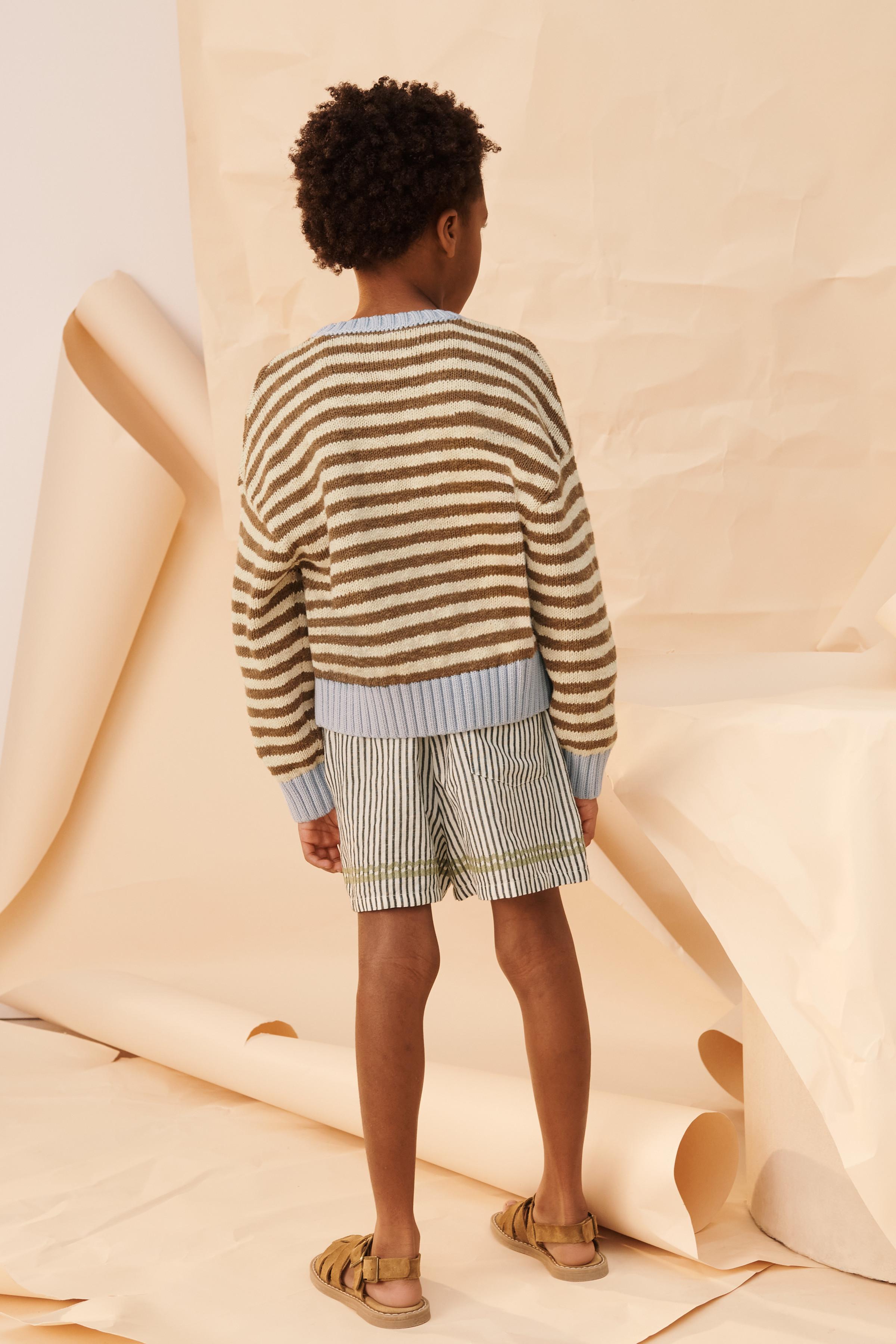 CONTRAST EMBROIDERED STRIPED SHORTS LIMITED EDITION
