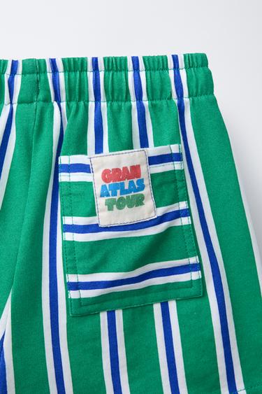 STRIPED BERMUDA SHORTS - Green by Zara - Image 2
