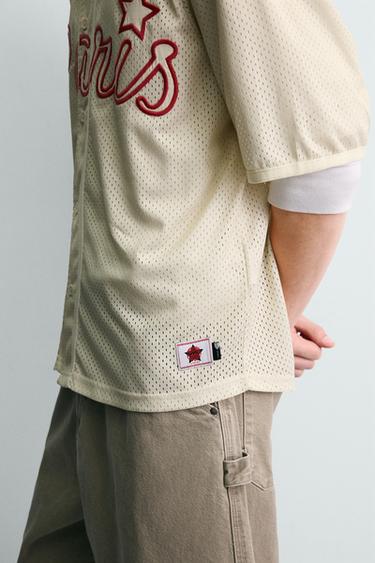 EMBROIDERED TEXTURED SHIRT - Ecru by Zara - Image 6