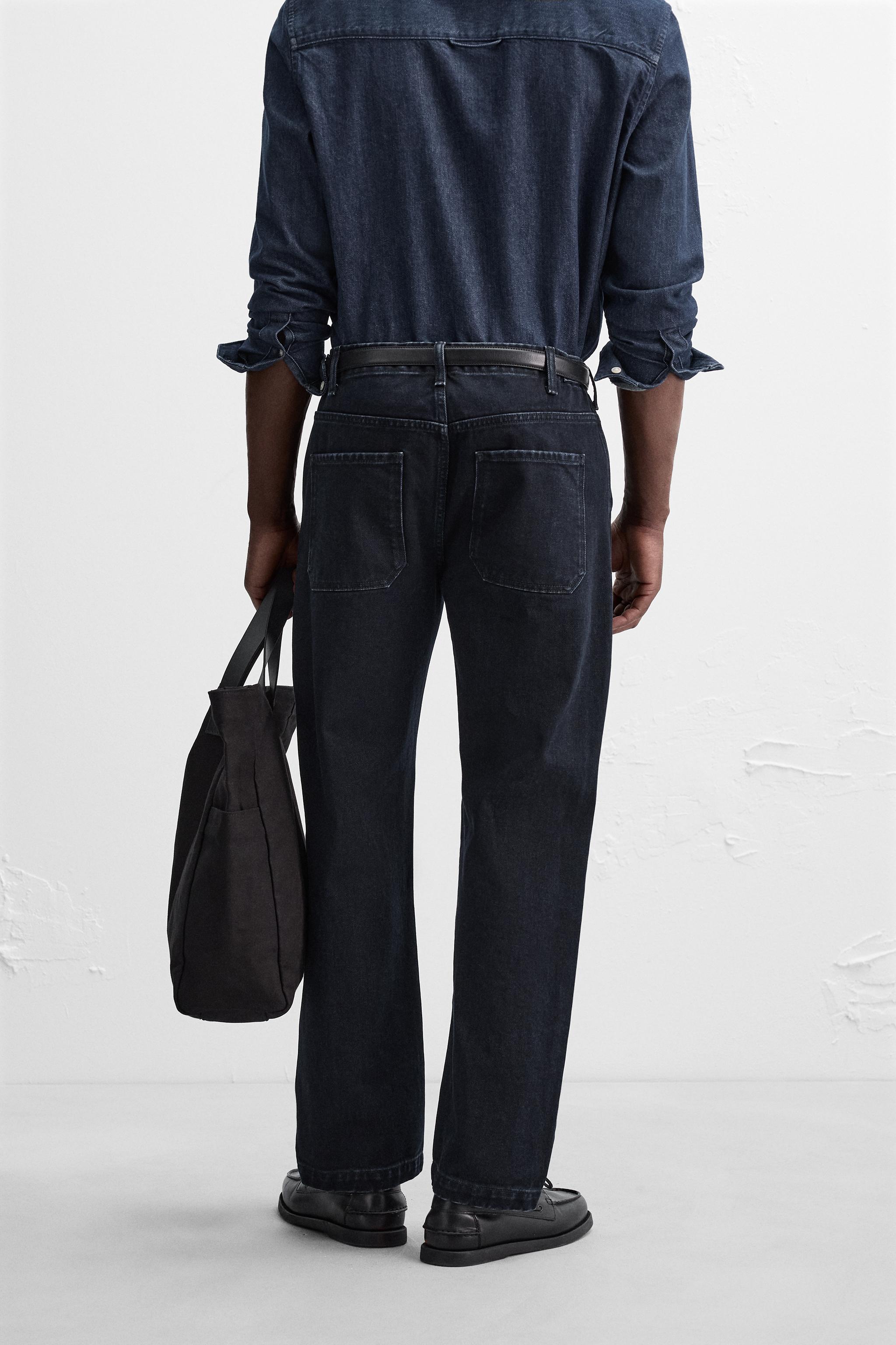 STRAIGHT FIT JEANS - Dark navy | ZARA United States