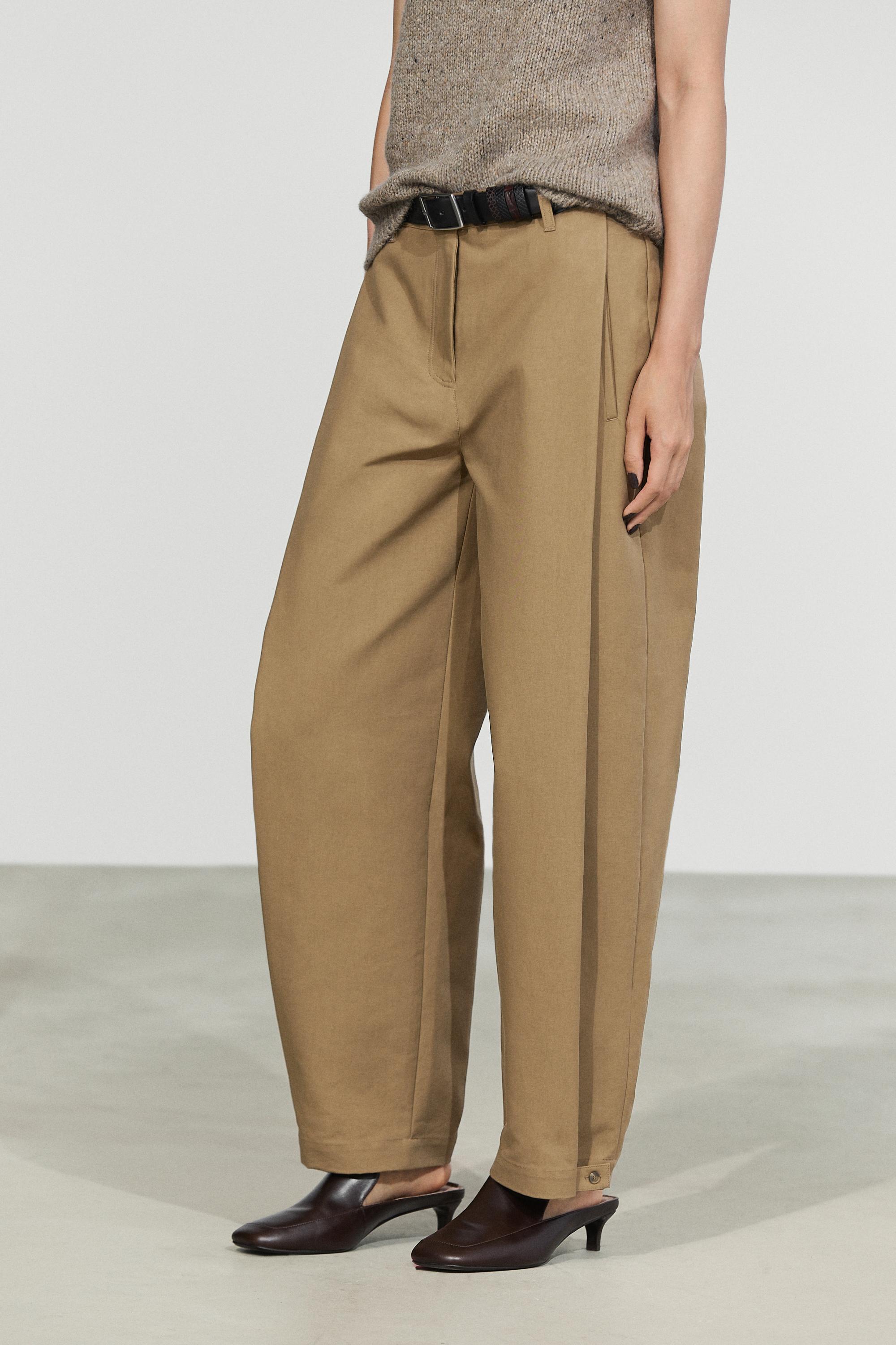 Pantalon barrel fit à plis latéraux