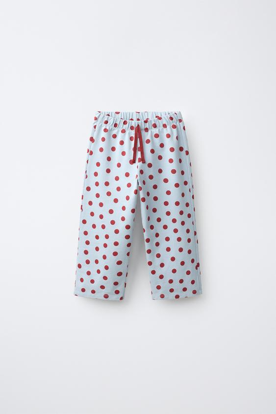 POLKA DOT WIDE-LEG TROUSERS - Light blue by Zara - Image 0
