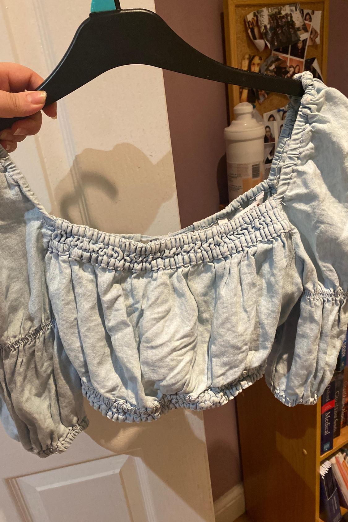 LINEN BLEND CROP TOP - Image 3