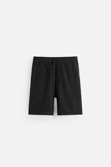 Zaras SHORTS I LINNE OCH VISKOS - Svart