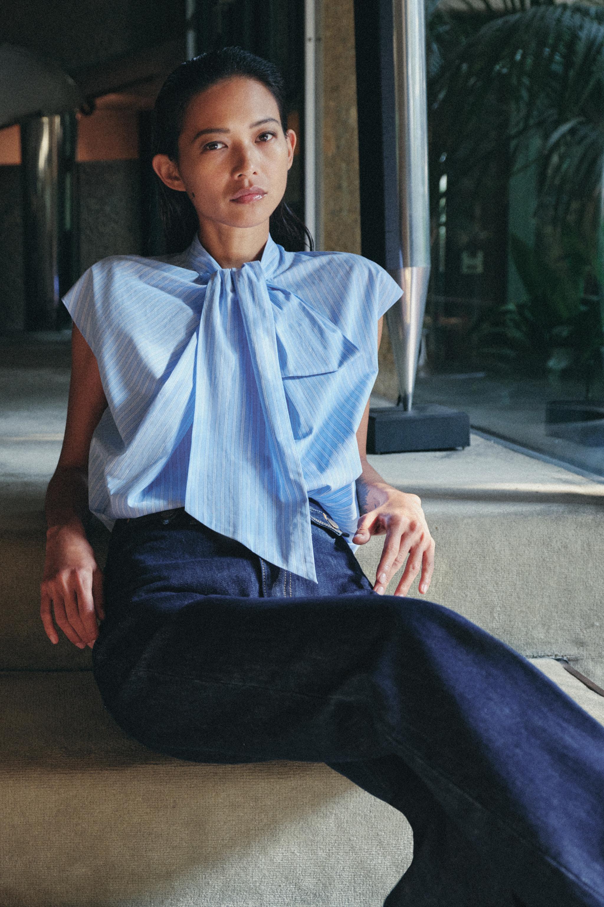 ZW COLLECTION STRIPED SHIRT WITH TIES