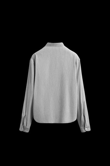 Zara STRIPED SHIRT - Gray / Blue