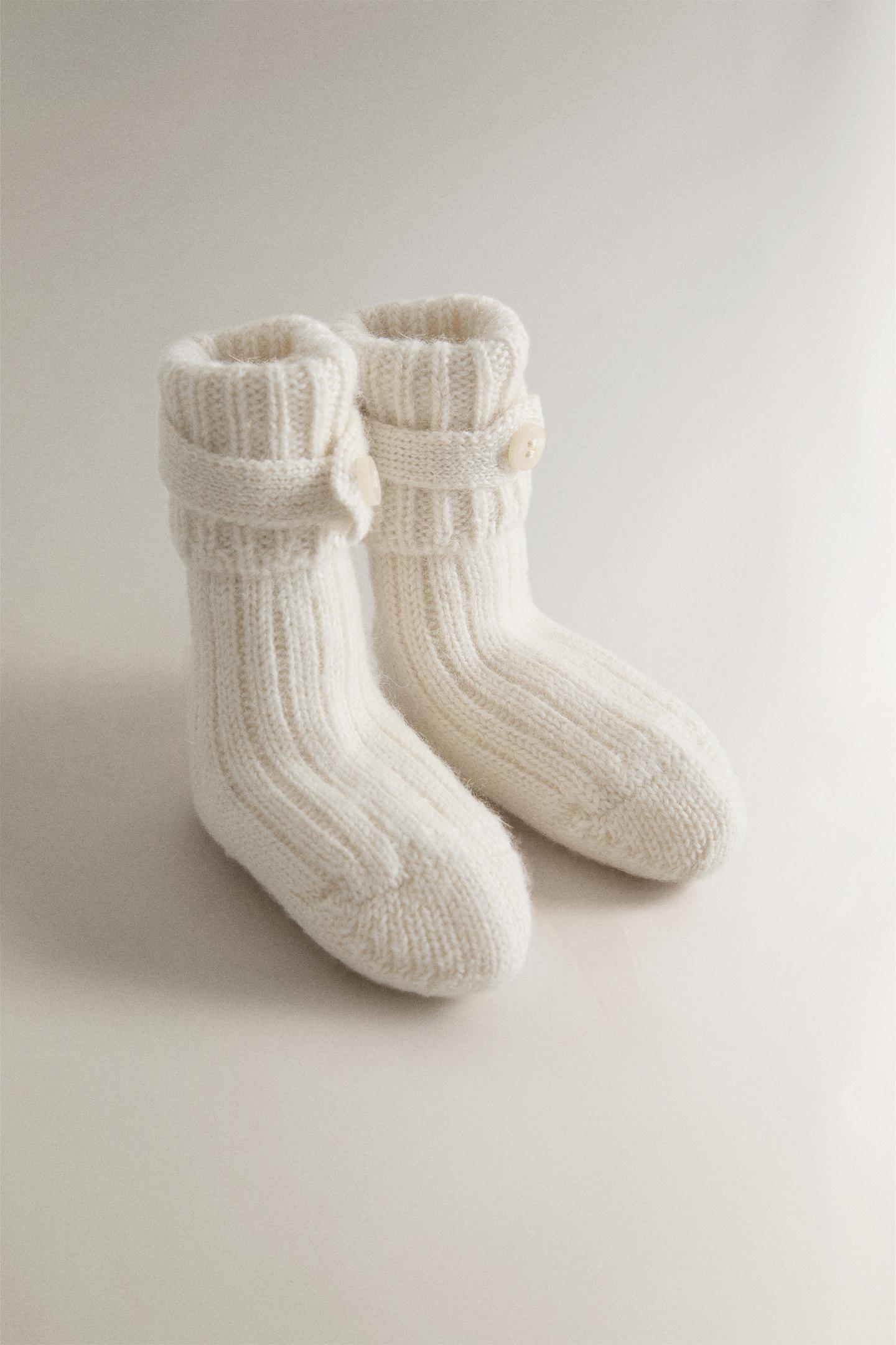 Детские пинетки Zara Baby Alpaca Booties, цвет: Устричный белый