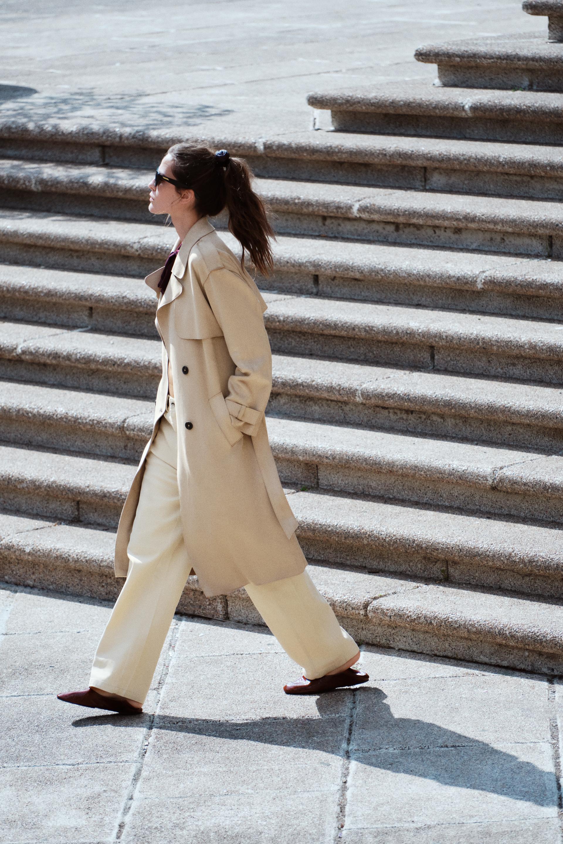 FAUX SUEDE TRENCH COAT Beige ZARA Cambodia