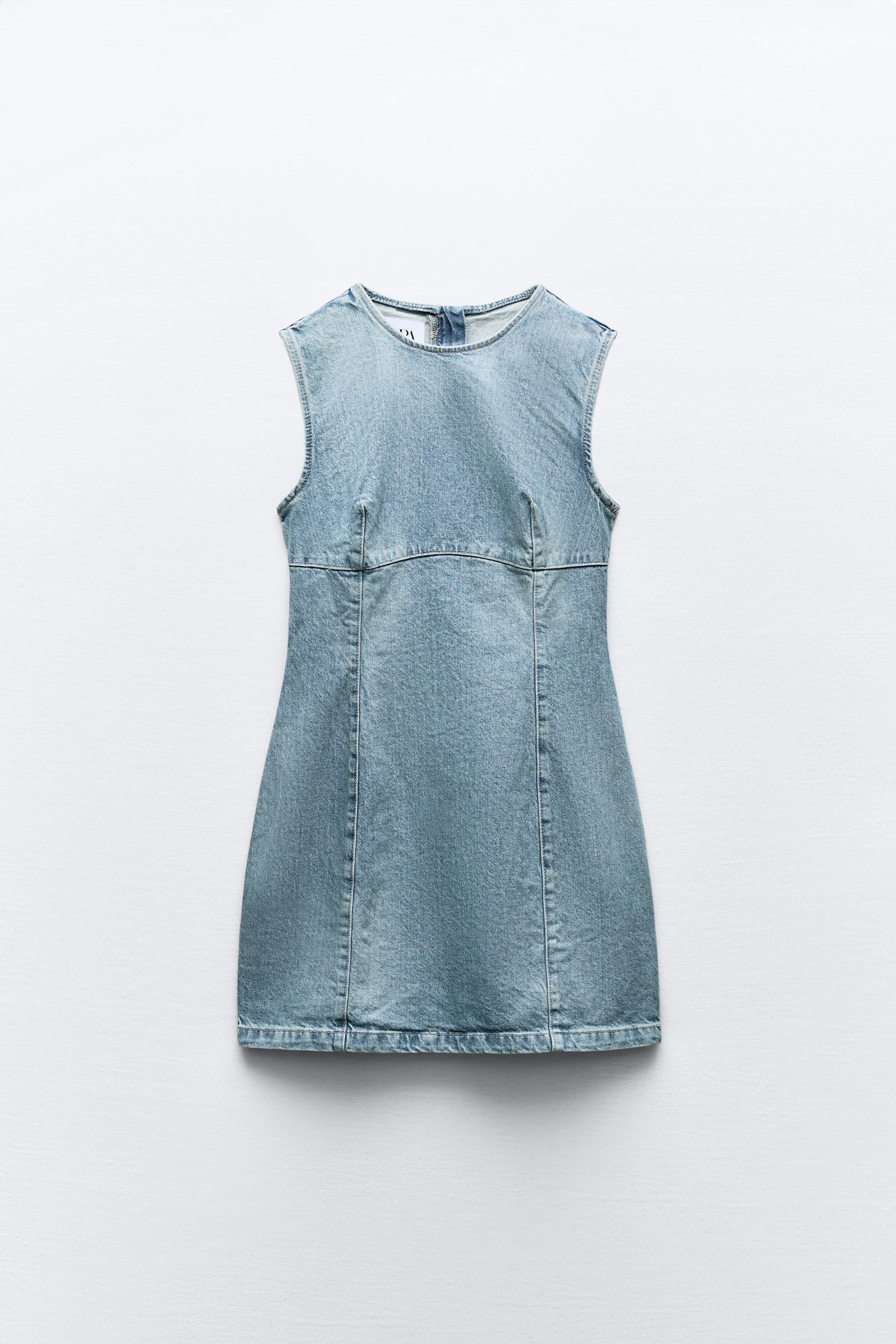 ZARA - ZARA ZW テーラード デニムワンピース Sサイズ ブルーの