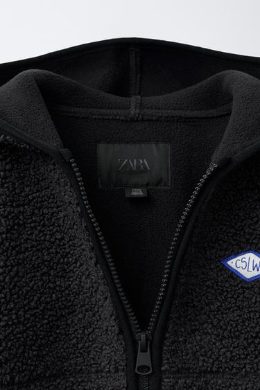 FAUX SHEARLING JACKET WITH HOOD - Dark anthracite by Zara - Image 8