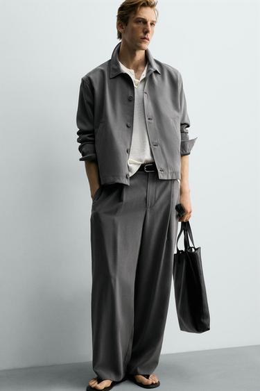 LOOSE-FITTING PLEATED TROUSERS - Taupe grey by Zara - Image 4