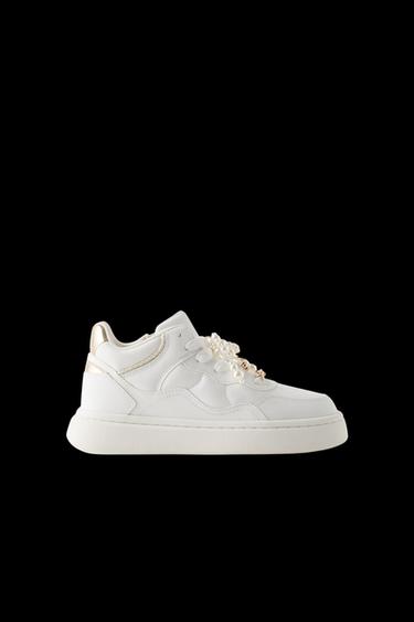 HOHER SNEAKER MIT SCHMUCK - Weiß von Zara - Bild 0