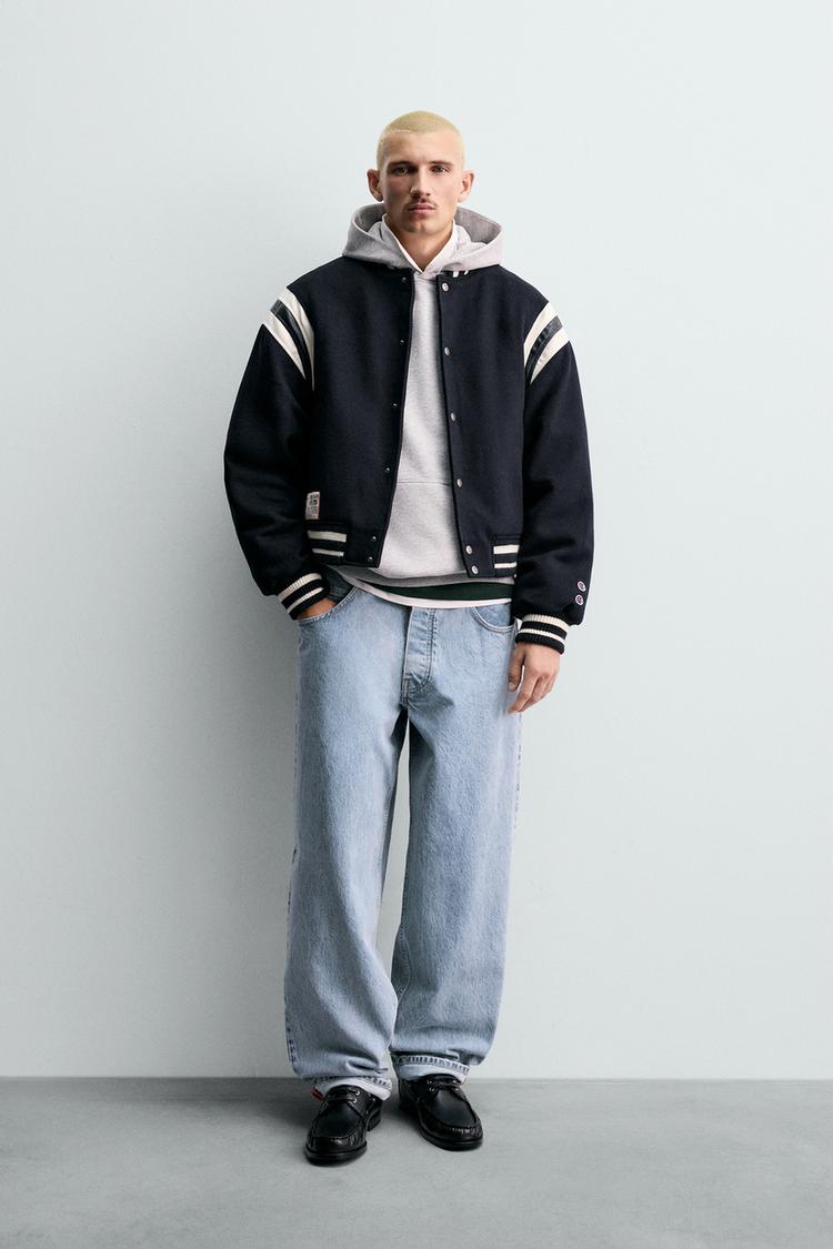 CHAMPION ® X ZARA PADDED BOMBER JACKET Navy blue ZARA United