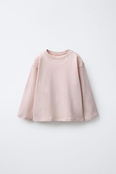 LOT DE TROIS T-SHIRTS UNIS - Mauve poudré de Zara - Image 1