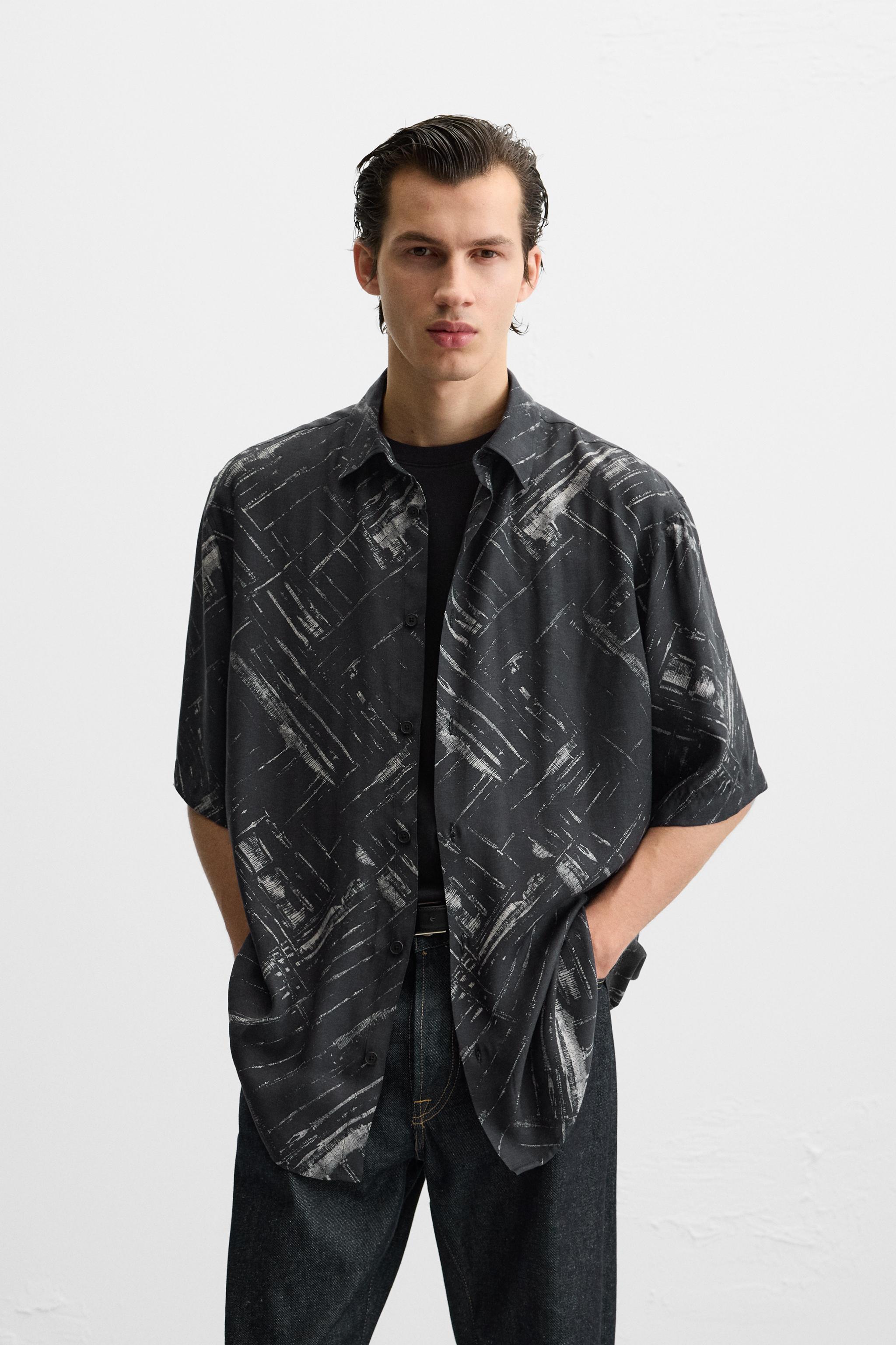 RELAXED FIT SATIN SHIRT - Black | ZARA United States