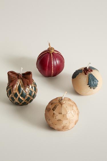 GINGERBREAD SCENTED CANDLE ORNAMENTS (PACK OF 4) — Red 2