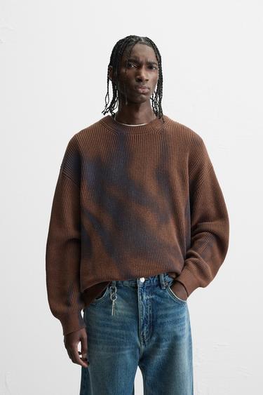 SPRAY PRINT SWEATER - Brown by Zara - Image 1