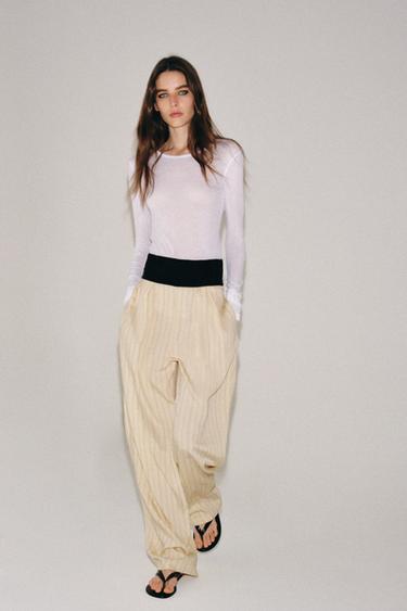 ZW COLLECTION BUKSER MED TALJEBÅND OG STRIBER - striber fra Zara