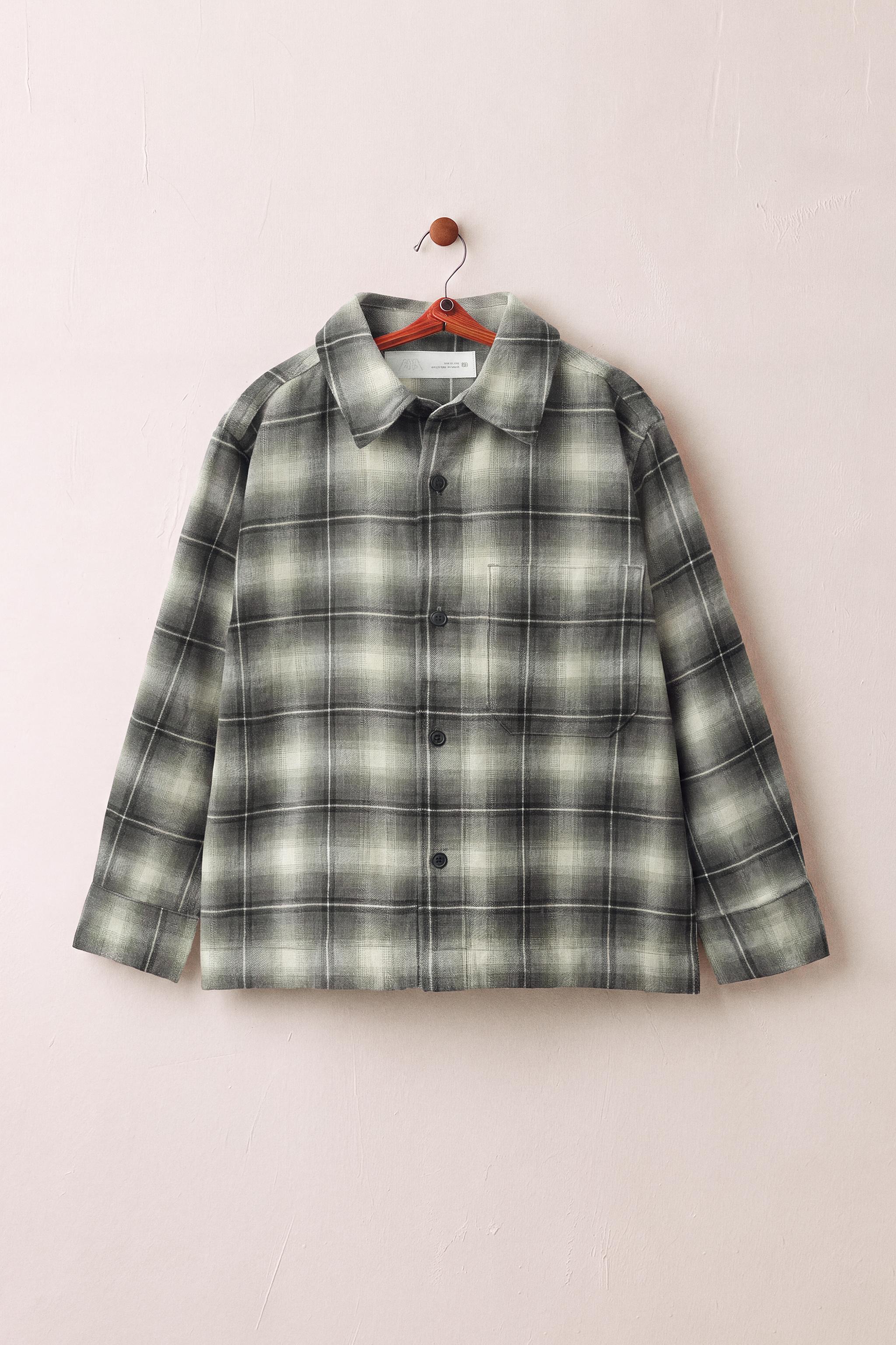 PLAID SHIRT — Navy blue