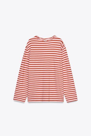 SLUB STRIPED COTTON T-SHIRT - Stripes by Zara - Image 5