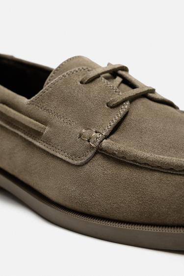 CHAUSSURE BATEAU CUIR - Gris taupe de Zara - Image 3