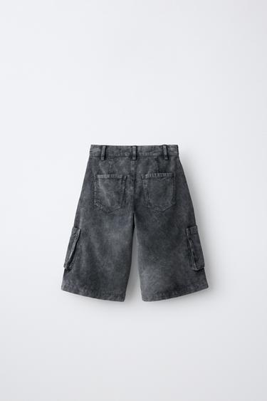 LONG CORDUROY CARGO BERMUDAS — Gray 2