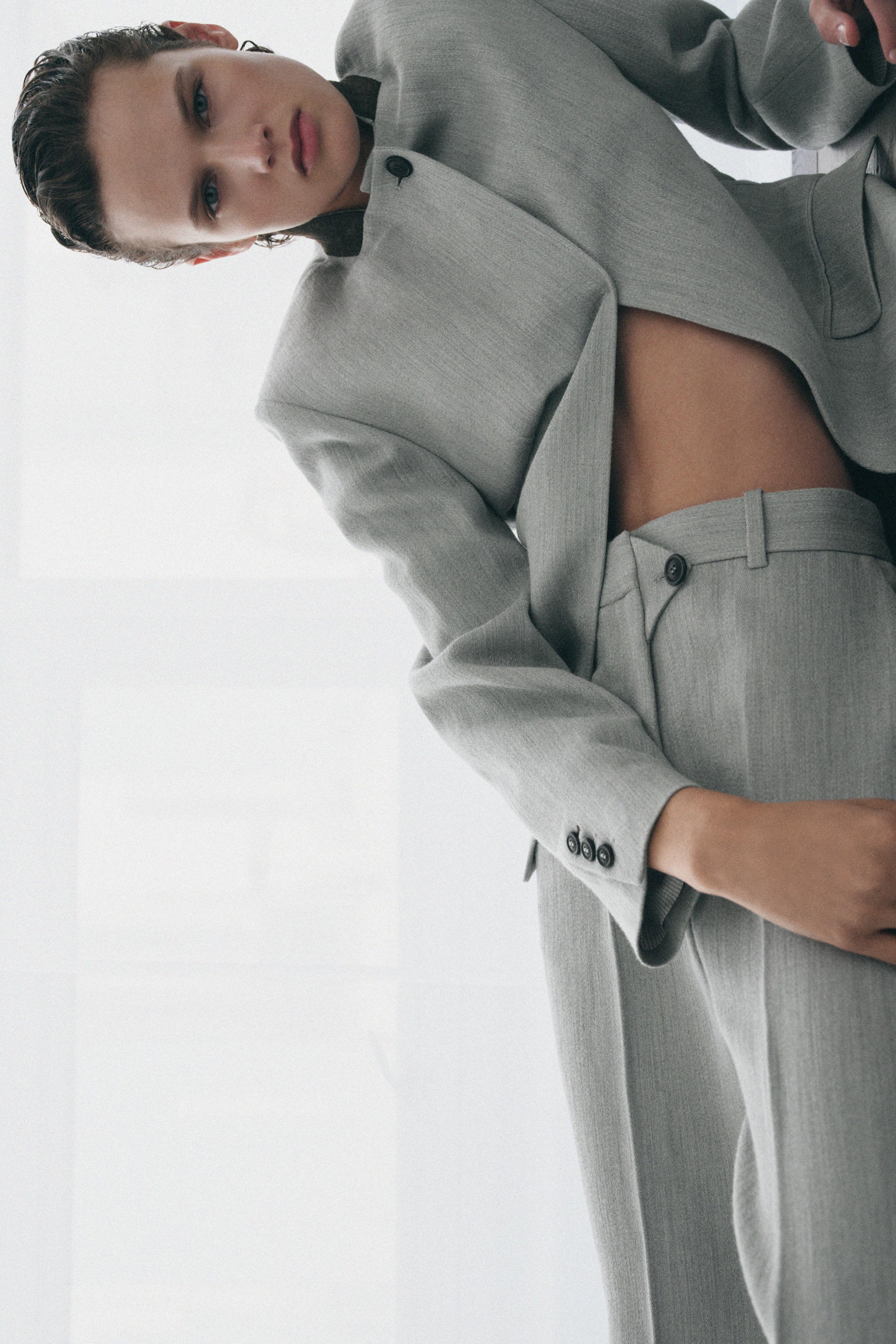 CONTRAST COLLAR BLAZER ZW COLLECTION