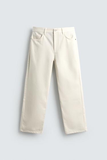 REGULAR FIT TEXTURED TROUSERS - White by Zara - Image 0