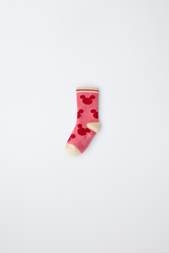 MICKEY MOUSE © DISNEY PRINT MID-LENGTH SOCKS - Red by Zara - Image 0