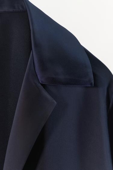 SATIN SHIRT WITH BOW - Blue / Navy by Zara - Image 10