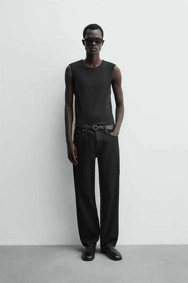 RIBBED TANK TOP - Black by Zara