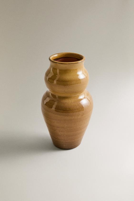 Zara CERAMIC VASE - Brown - Image 0