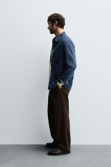 CHEMISE EN DENIM REGULAR FIT - Bleu moyen de Zara - Image 3
