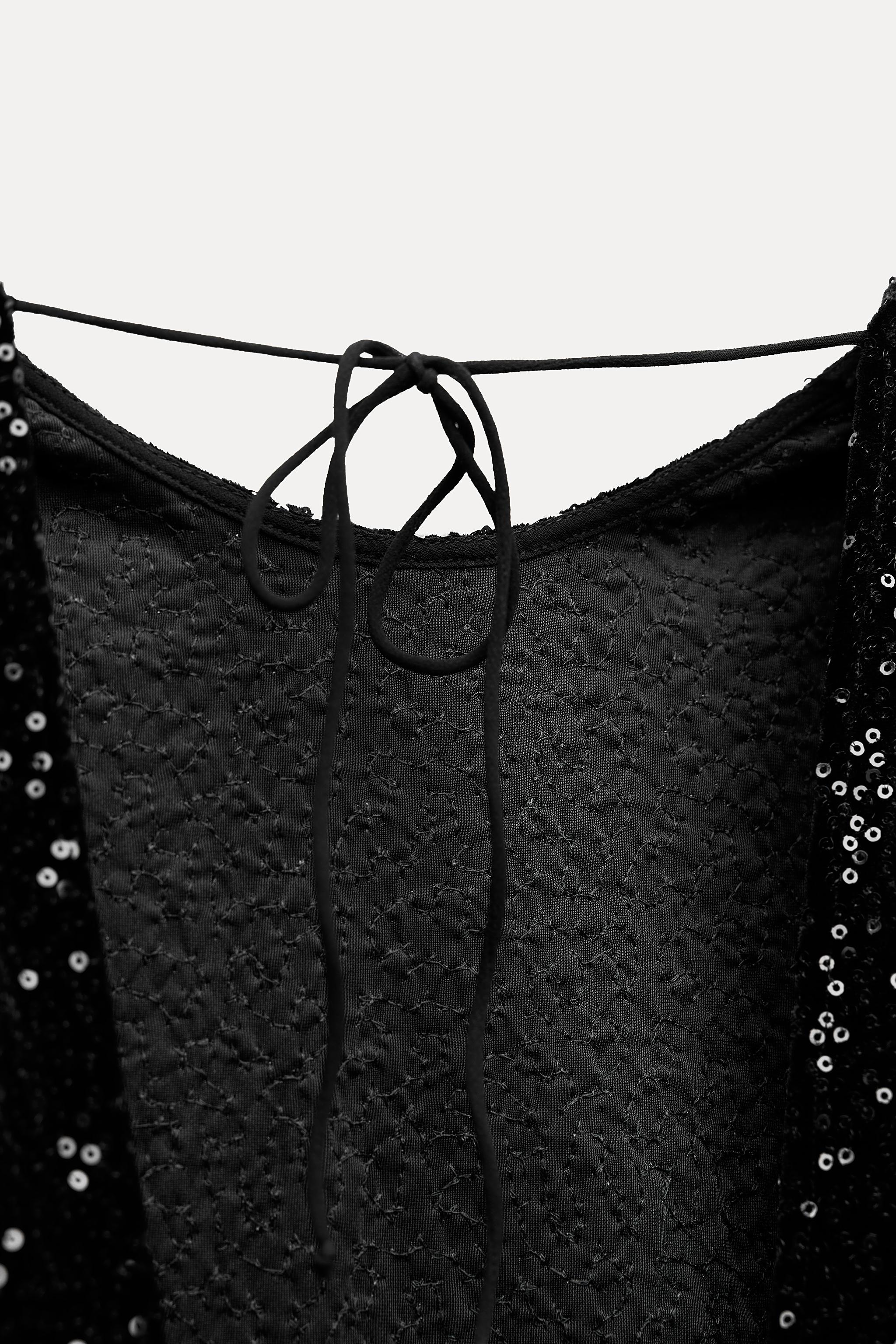 SEQUIN VELVET DRESS ZW COLLECTION - Black | ZARA United States