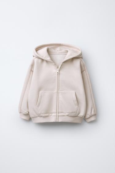 Zara BASIC HOODED JACKET - Stone