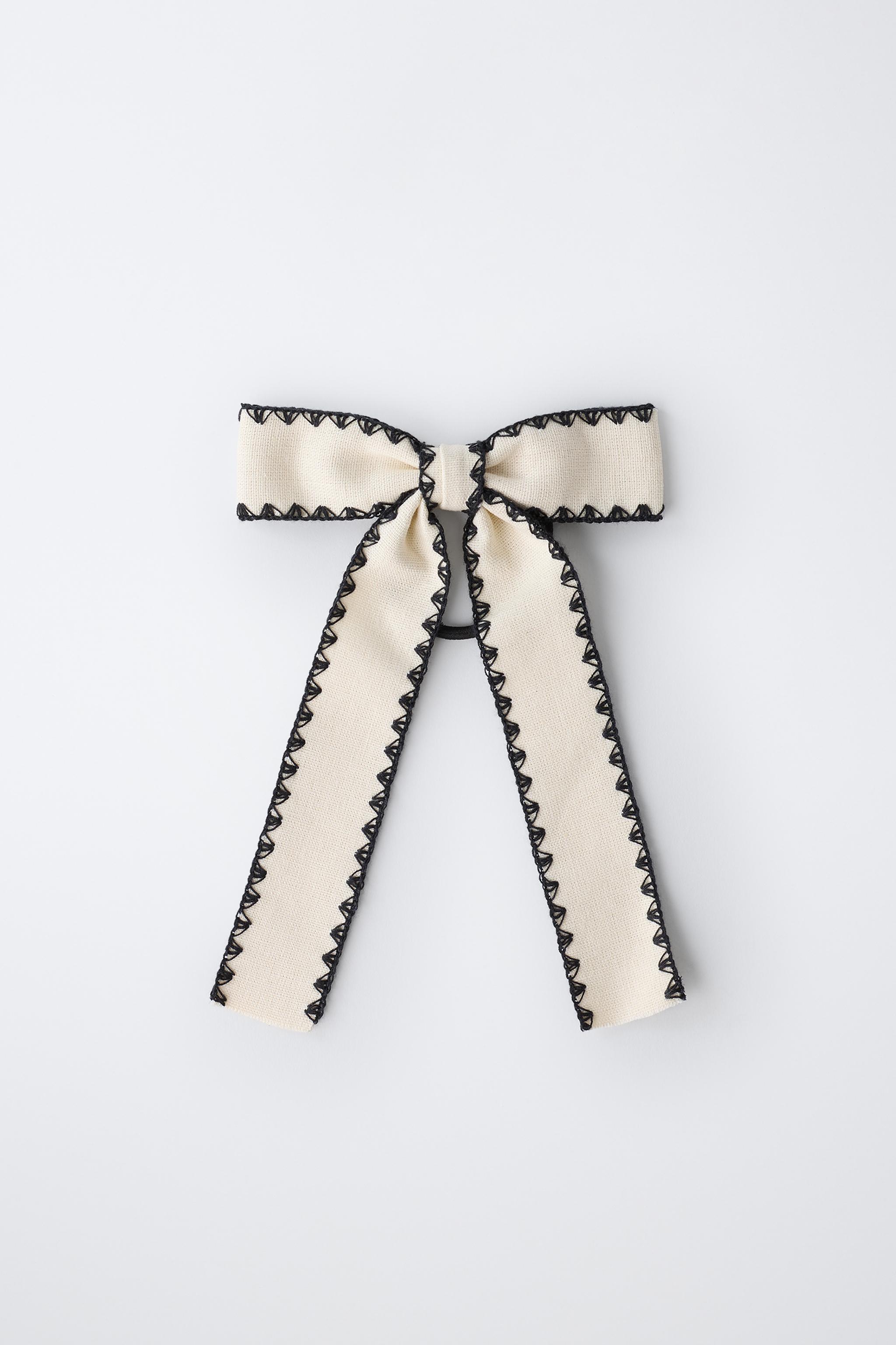 CONTRAST-TRIM BOW SCRUNCHIE