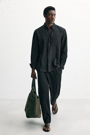 TEXTURED TROUSERS - Black by Zara