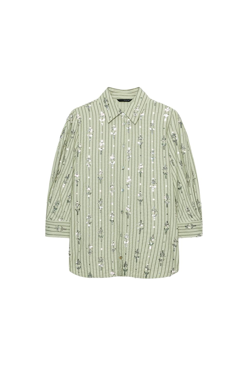 STRIPED SEQUIN SHIRT - image 3