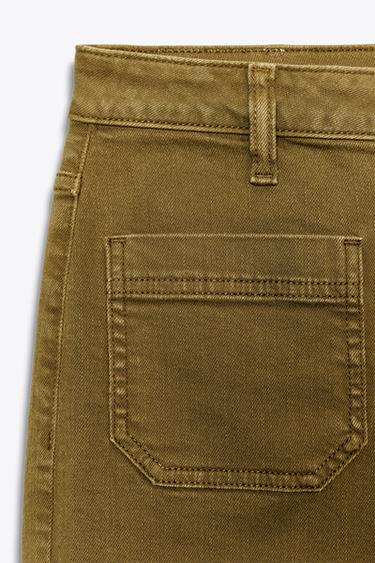 JEAN Z1975 POCHES PLASTRON TAILLE HAUTE - Vert huile de Zara - Image 7