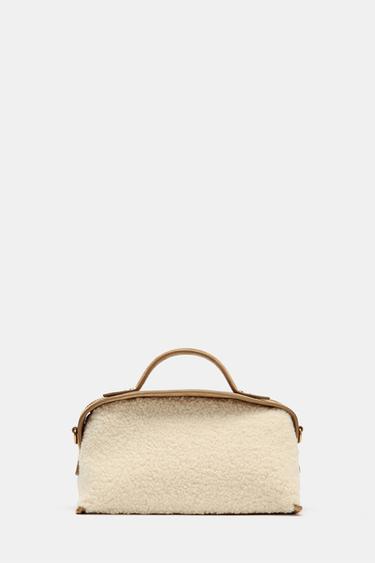 LONG FAUX SHEARLING BAG - Beige by Zara